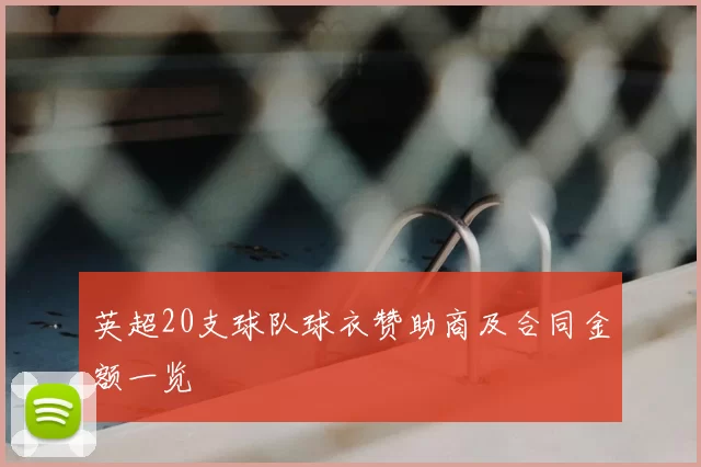 英超20支球队球衣赞助商及合同金额一览